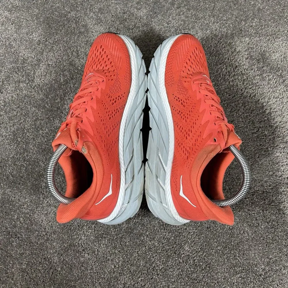 Hoka One One Clifton 7 1110509 HCWH Women’s Size 8.5 Coral White Running Shoes